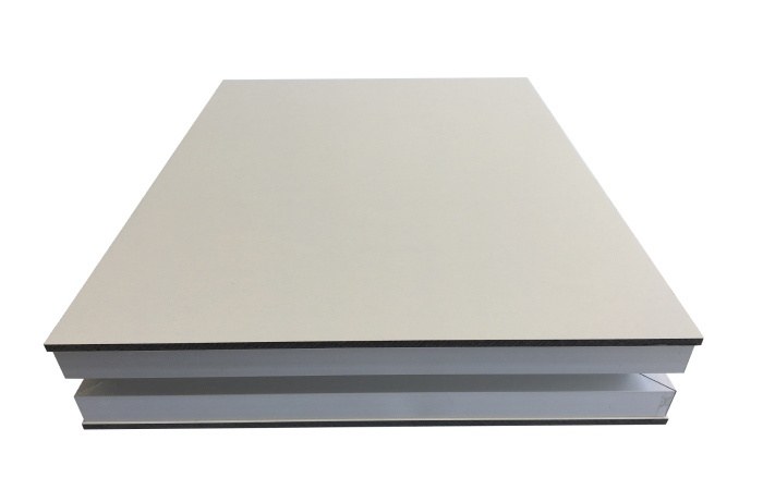 HPL cleanroom sandwich panel detail showing smooth surface and rigid cleanroom wall panel construction